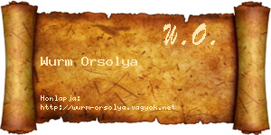 Wurm Orsolya névjegykártya
