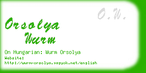 orsolya wurm business card